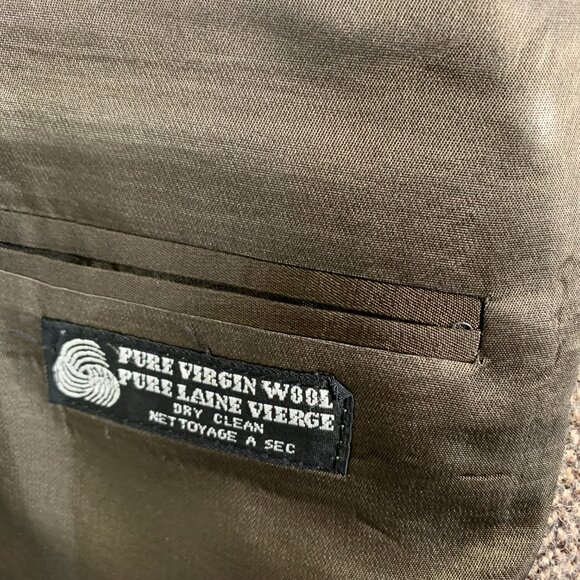 Vintage Tweed Blazer Sport Coat 38 Brown Herringbone Wool 90s Old Money Jacket - Picture 10 of 16